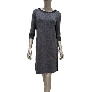 Chanel Pre-Fall 2017 Grey Wool Cashmere Shift Dress Sz.38